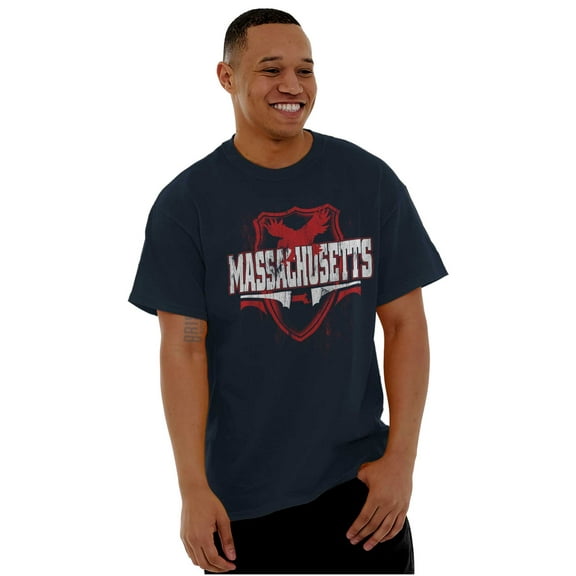 Massachusetts Eagle Shield Emblem MA Men's Graphic T Shirt Tees Brisco Brands L