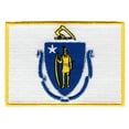 thumbnail image 1 of Massachusetts Embroidered Iron-On Flag Patch, 1 of 1