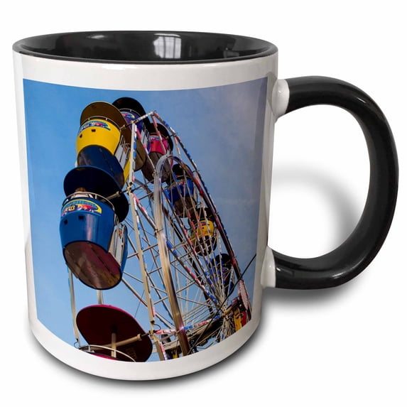 3drose, Massachusetts, Gloucester, Saint Peters Fiesta, Ferris Wheel 01, 15oz Two-tone Black Mug