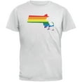 thumbnail image 1 of Massachusetts LGBT Gay Pride Rainbow White Adult T-Shirt - Large, 1 of 1