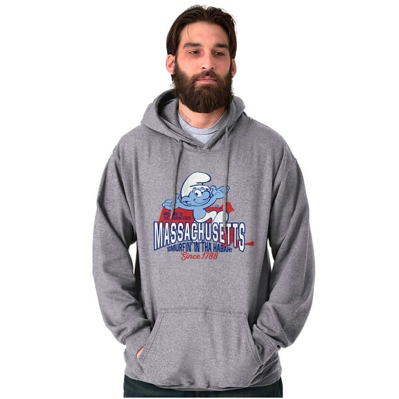 Massachusetts MA Accent Funny Smurfs Hoodie Sweatshirt Women Men Brisco Brands S