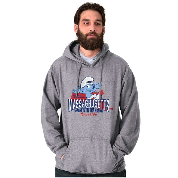 Massachusetts MA Accent Funny Smurfs Hoodie Sweatshirt Women Men Brisco Brands S