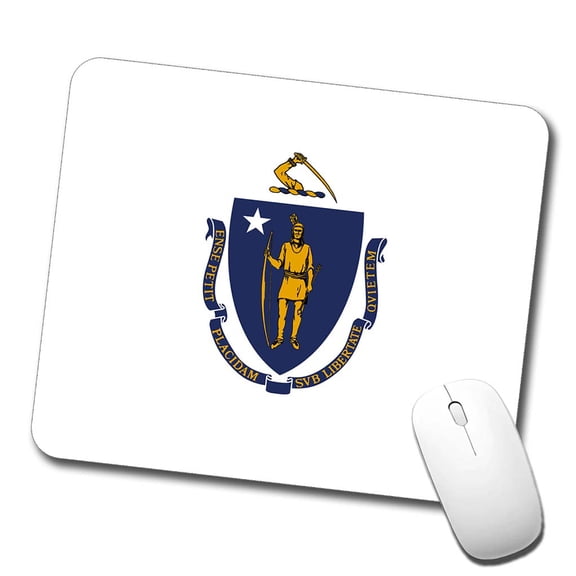 Massachusetts MA State Flag Mouse Pad Low Profile Gaming Mat