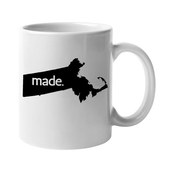 Massachusetts Made & MA USA State Map, US Citizen Coffee & Tea Mug Cup (11oz)