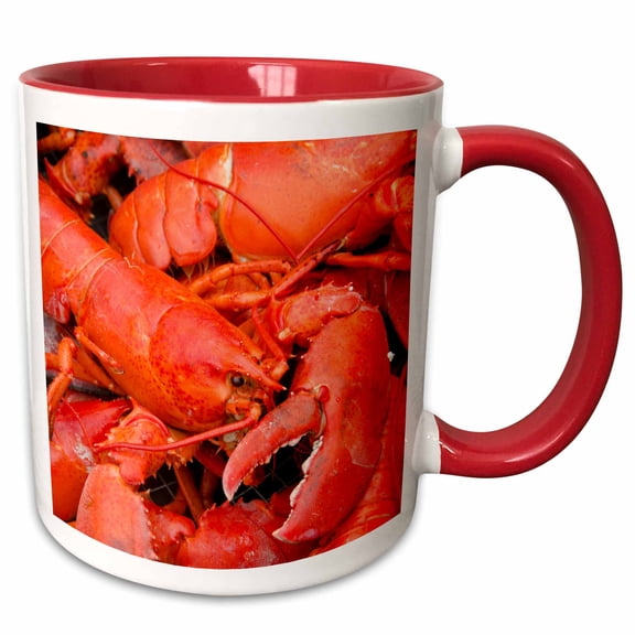 3drose, Massachusetts, Marthas Vineyard. Traditional New England Lobster Bake., 11oz Two-tone Red Mug