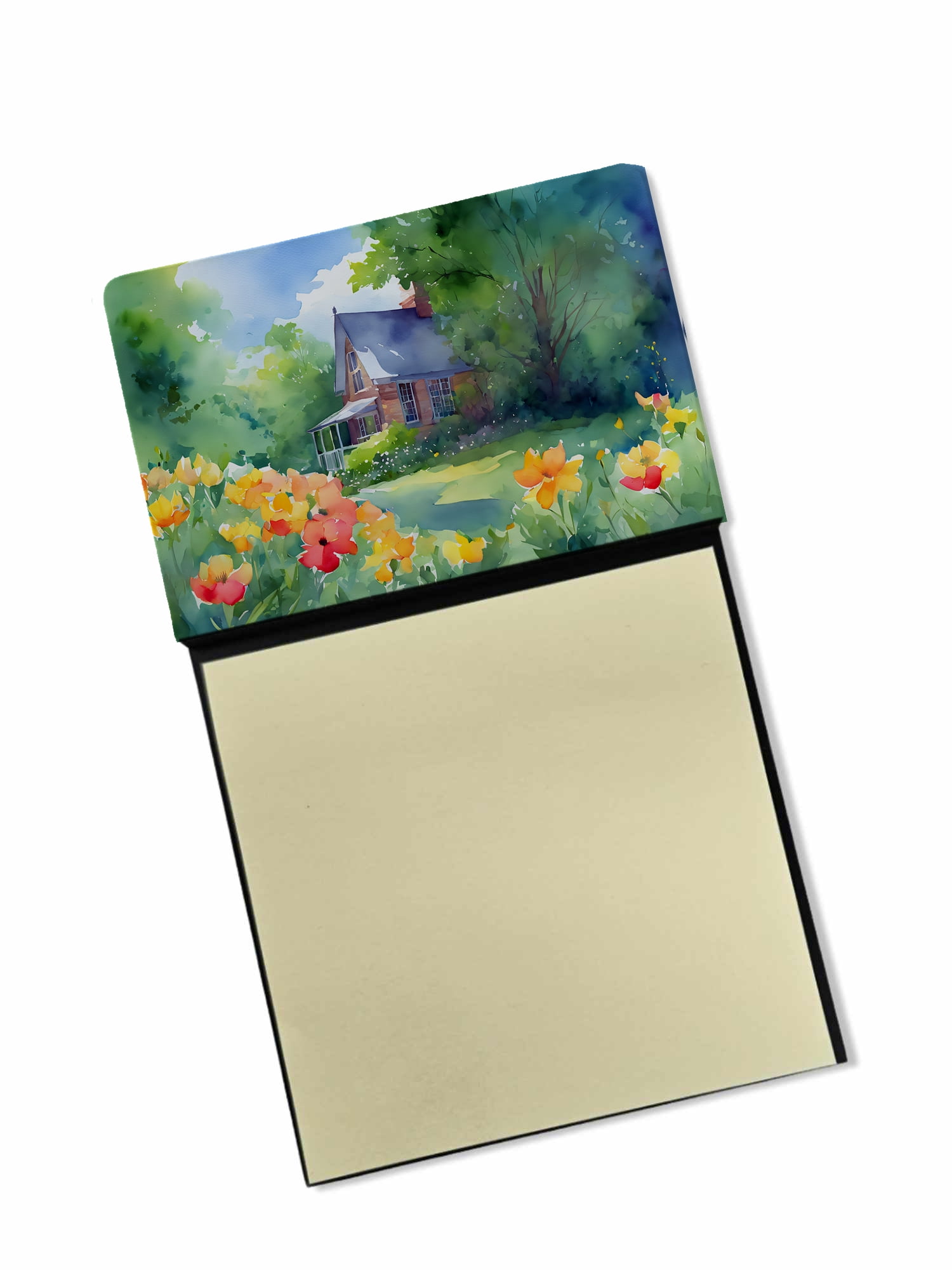 Massachusetts Mayflowers in Watercolor Sticky Note Holder 3.25 in x 5.25 in