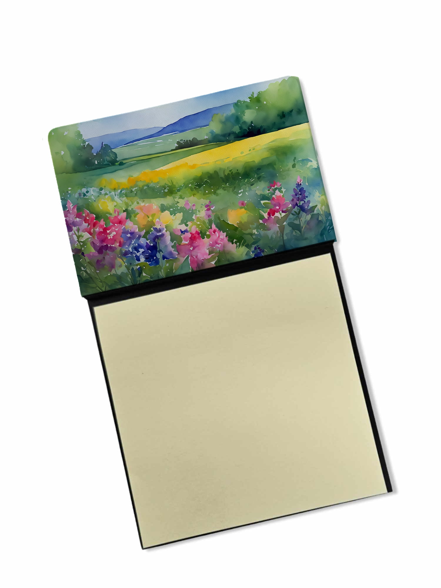 Massachusetts Mayflowers in Watercolor Sticky Note Holder 3.25 in x 5.25 in