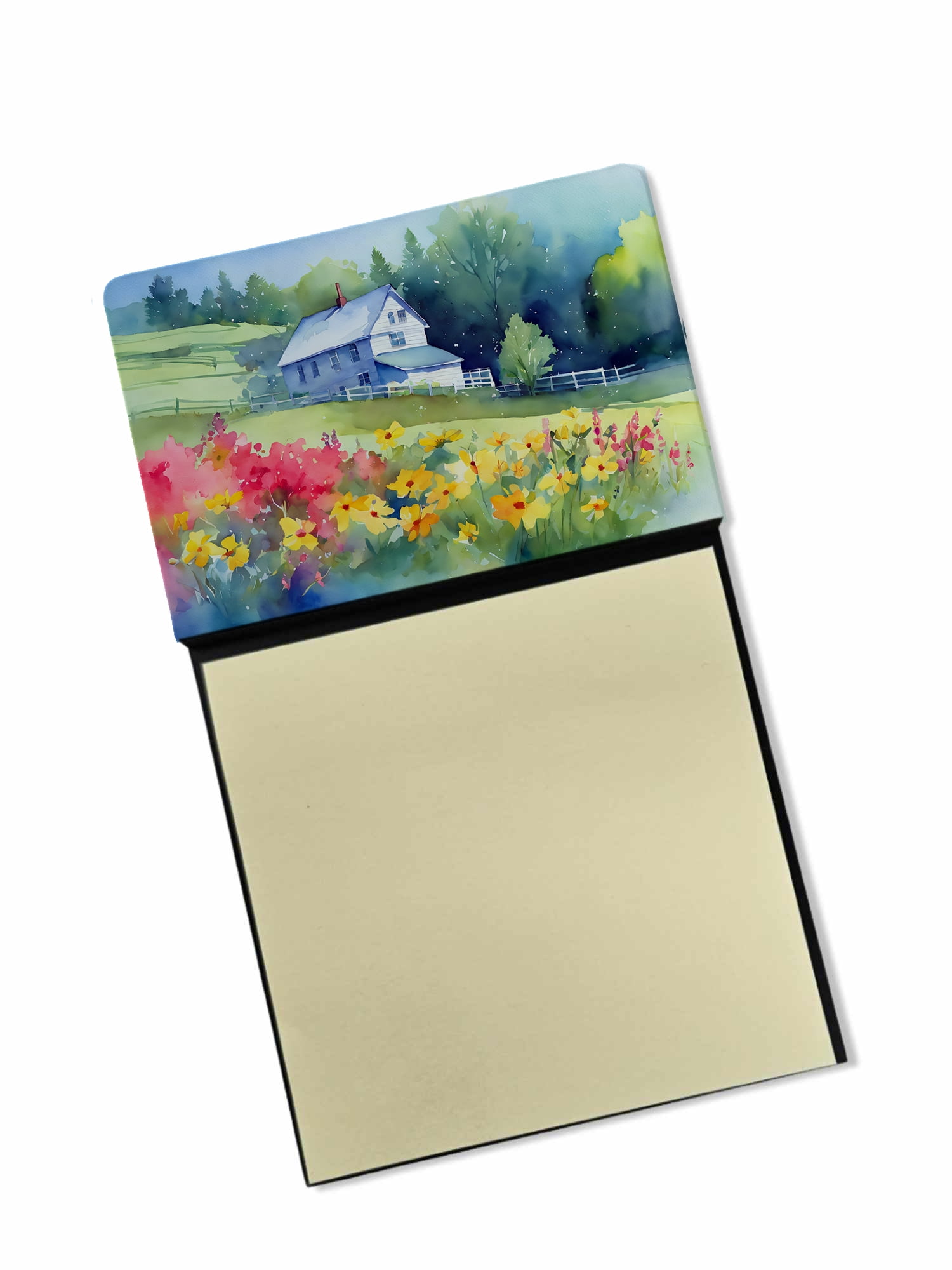 Massachusetts Mayflowers in Watercolor Sticky Note Holder 3.25 in x 5.25 in
