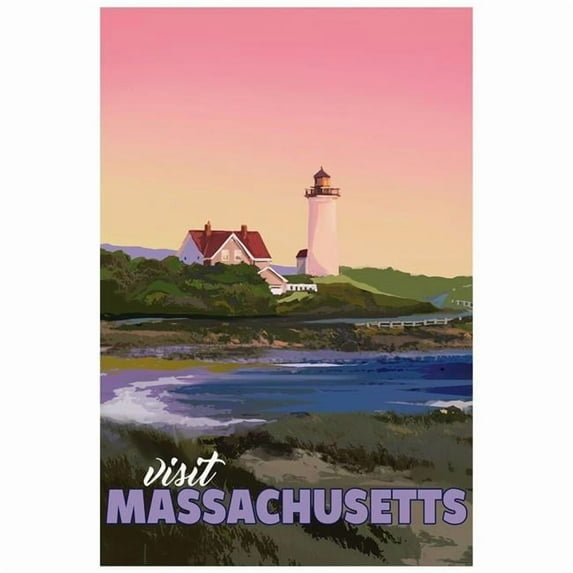 Massachusetts Mornings Frameless Free Floating Tempered Glass Panel Graphic Wall Art , 36" x 24"