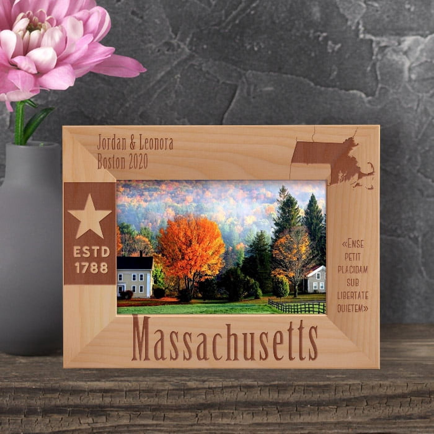 Massachusetts Personalized Wooden Frame-6