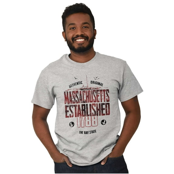 Massachusetts Rugged Outdoors Sailing Men's Graphic T Shirt Tees Brisco Brands S
