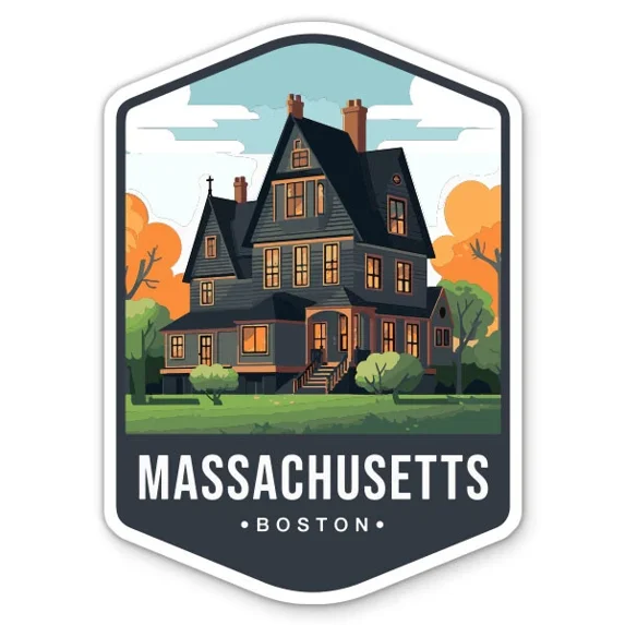 Massachusetts State Badge Travel Sticker Phone Decal Water Bottle ...