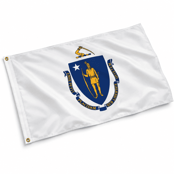 Massachusetts State Double Sided 3x5 Ft Polyester Outdoor Indoor Flag