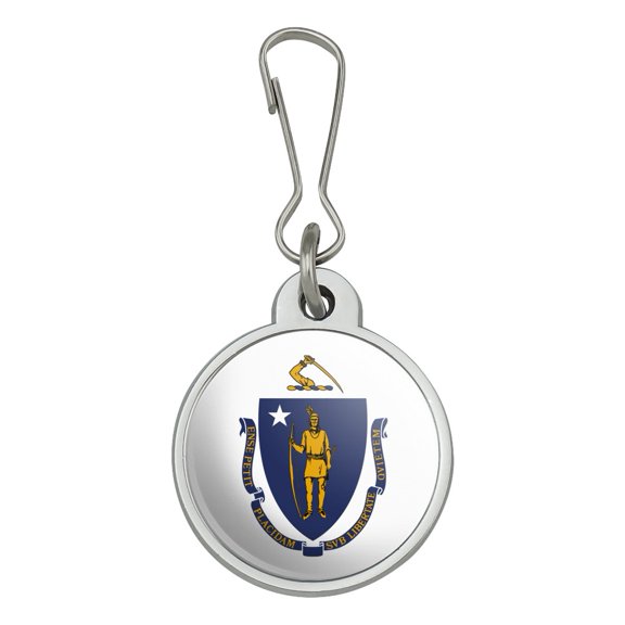 Massachusetts State Flag Jacket Handbag Purse Luggage Backpack Zipper Pull Charm