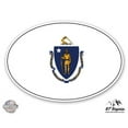 thumbnail image 1 of Massachusetts State Flag Oval - 8" Vinyl Sticker - For Car Laptop I-Pad - Waterproof Decal, 1 of 1