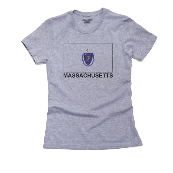 Massachusetts State Flag - Special Vintage Edition Women's Cotton Grey T-Shirt