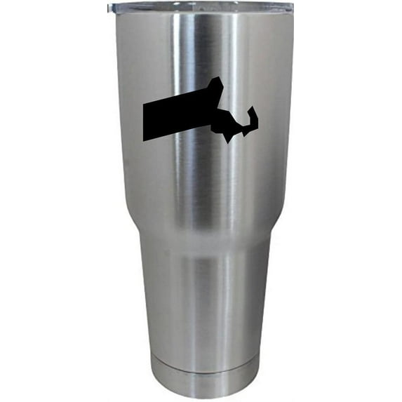 Massachusetts States Etched 30oz Stainless Steel Tumbler