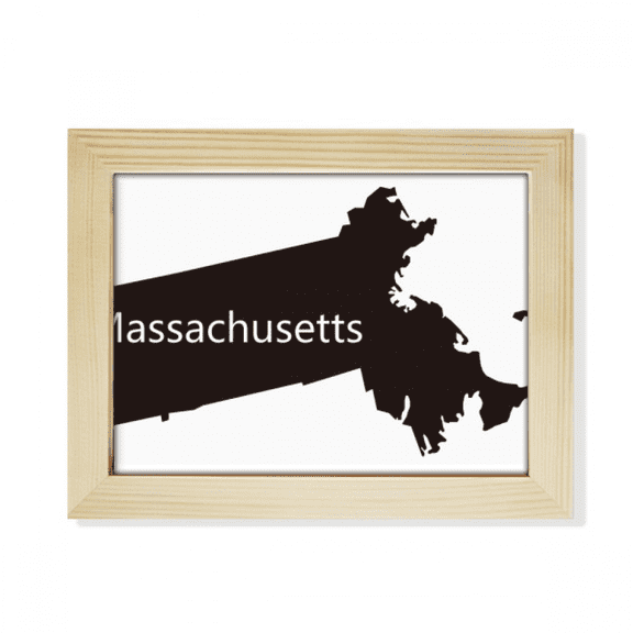Massachusetts USA Map Outline Desktop Photo Frame Picture Art Decoration Painting 6x8 inch