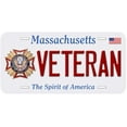 thumbnail image 1 of Massachusetts Veteran Novelty Car Auto License Plate, 1 of 2