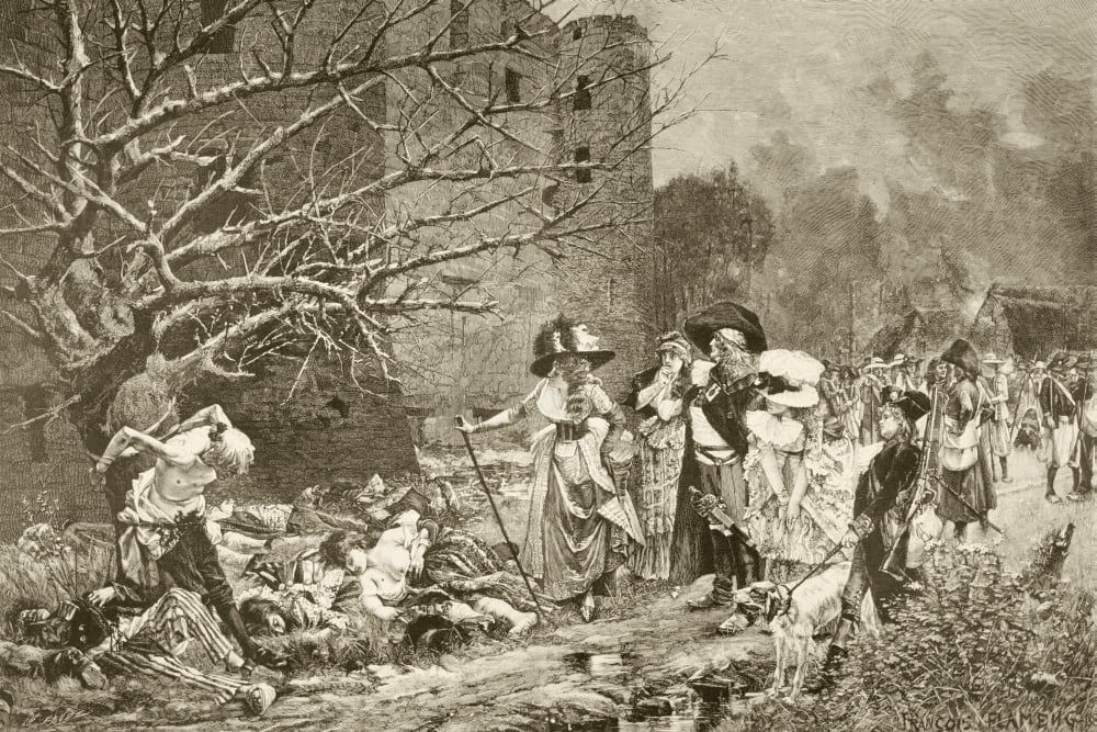 The Massacre Of Machecoul France During The French Revolution After A Painting By Francois Flameng From Album Artistico Published Circa 1890 Canvas Art - Ken Welsh Design Pics (36 x 24)