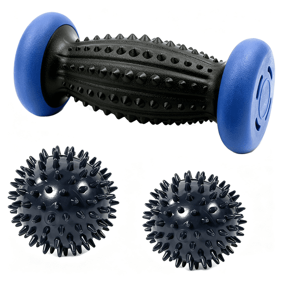Foot Massager Roller Set for Plantar Fasciitis, Arch and Heel Pain Relief-2 Size Spiky Massage Balls for Deep Tissue Trigger Point Muscle Therapy