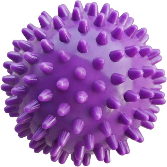 Massage Balls - Spiky Ball Roller Set for Plantar Fasciitis, Trigger Points Neck & Back Pain Relief - Deep Tissue Rehab Reflexology & Acupressure Compact Portable Therapist (Purple)