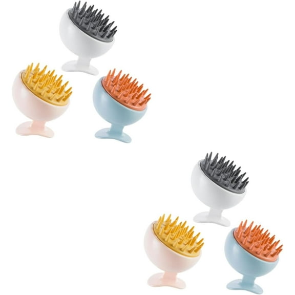 Massage Bath Brush 6 pcs Massager Head Supple Paddle Spa Dry Handheld Portable Massage for Tools Wet Hair Scrubber