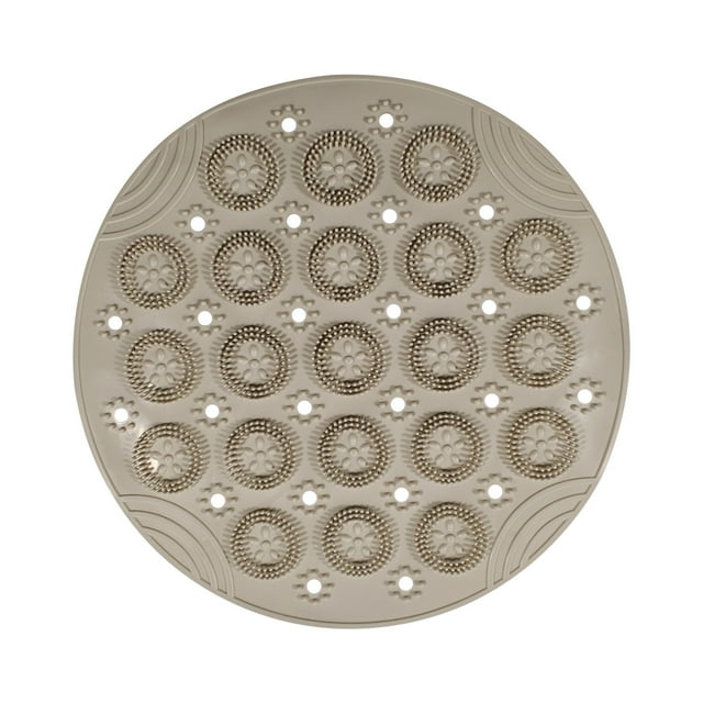 Massage Bathroom Mat Textured Surface Round Non Slip Shower Mat Anti Slip Bath Mats with Drain Hole in Middle Bathroom Mat for Shower Stall Tub Bathroom Floor, Showers 12in