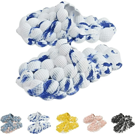 Massage Bubble Slides with charms for Women and Men, Funny Lychee Spa Cloud Slippers for Men Indoor and Outdoor Non-Slip Bath Shower Shoes Bedroom House Gym Basketball Slides Sandals