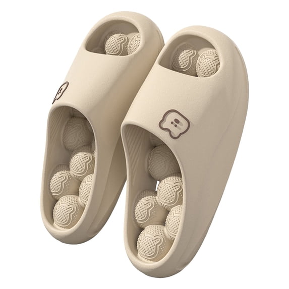 Massage Bubble Slippers for Women Men Nonslip Quick Drying EVA Shower Shoes Cloud Slides Platform Sandals Khaki Size 7