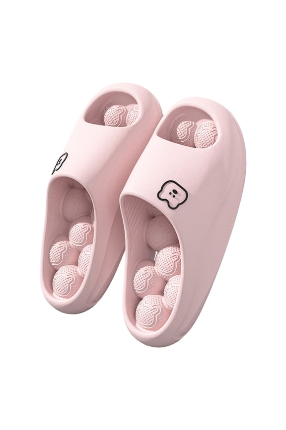 Massage Bubble Slippers for Women Men Nonslip Quick Drying EVA Shower Shoes Cloud Slides Platform Sandals Pink Size 7