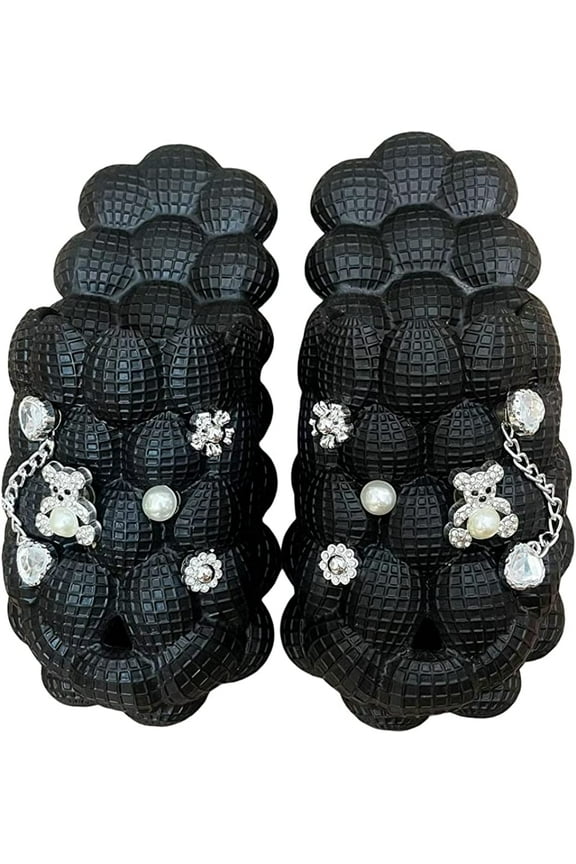 Massage Bubble Slippers for Women Men Trendy DIY Slides Sandals Anti-skid Comfy Cloud Slippers House Shower Outdoor Multipattern