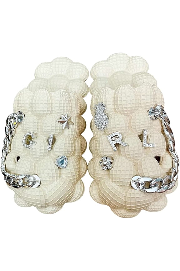 Massage Bubble Slippers for Women Men Trendy Slides Sandals Anti-skid Comfy Cloud Slippers House Shower Outdoor Multipattern