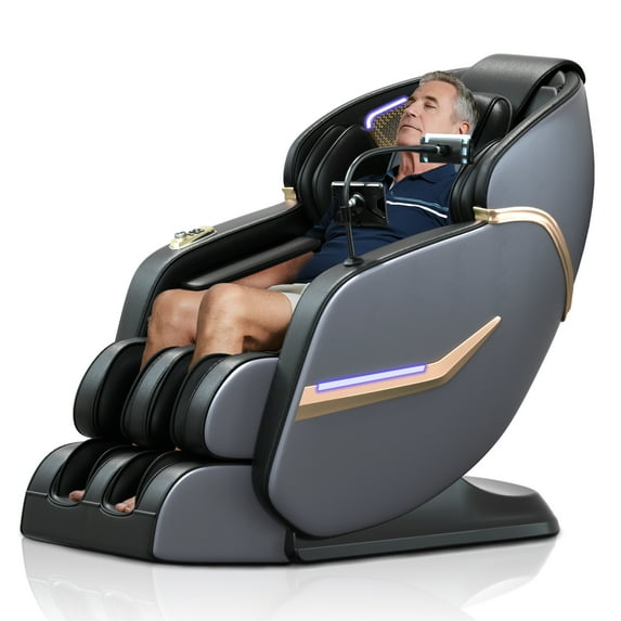 2026 Massage Chair, 4D Zero Gravity Full Body, SL Track, AI Voice, Heating, Foot Rollers, Black