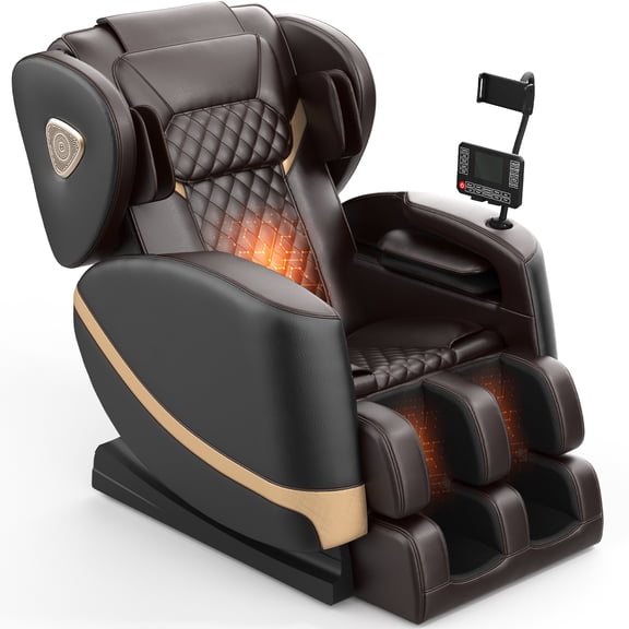 Znines Massage Chair Full Body, Zero Gravity Massage Chair with 10 Fix Rollers, Heating, Foot Massage, Bluetooth Speaker, Touch Screen Controller, Fit Office and Home, Black