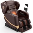 thumbnail image 1 of Znines Zero Gravity Full Body Massage Chair Recliner with 10 Rollers, Heat Therapy & Foot Rollers and Bluetooth, Touch Screen for Home Office, Brown, 1 of 8