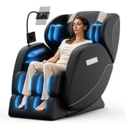 Massage Chair Full Body, Zero Gravity Massage Chair with Auto Modes, Airbag Massage, Foot Massage, 6 Fix Point Rollers, Heating, Touch Screen Controller, Black Home Relaxation Recliner with Massage