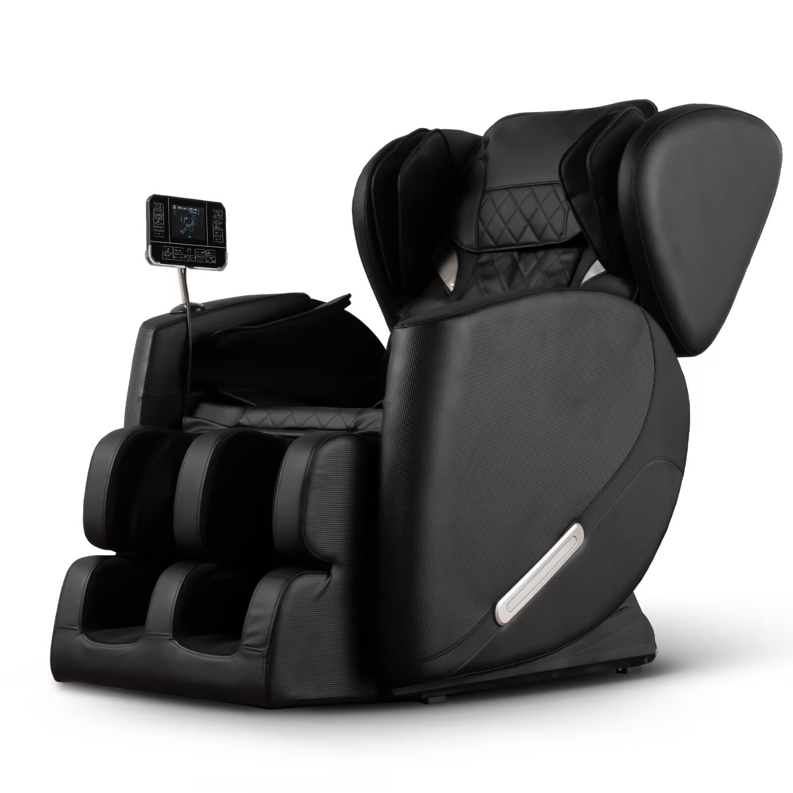 Massage Chair, Zero Gravity Full Body Air Pressure Recline Chair - Electric Chair with Heating, Foot Roller and Built-in Bluetooth Speakers for Home and Office, Black