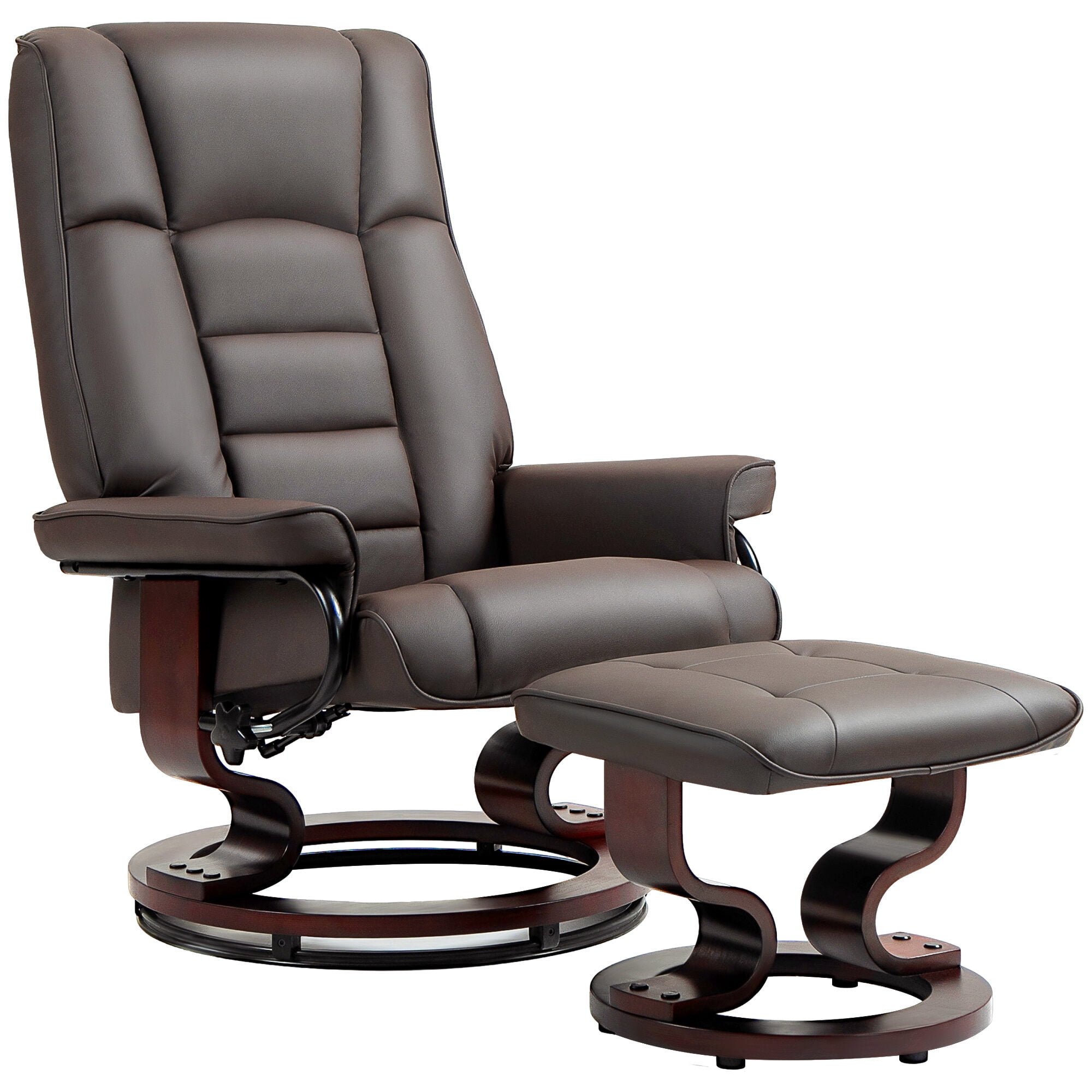Massage Chairs HOMCOM Recliner with Ottoman, Swivel Recliner Chair and ...