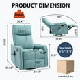 thumbnail image 1 of Massage Chairs Heat Massage Manual Recliner Chair with Rocker and Swivel in Fabric for Living Room, Blue-Green,Living Room Recliners, 1 of 19