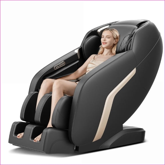 Massage Chairs Zero Gravity Shiatsu Full Body SL-Track Recliner with Bluetooth, Heating, Foot Roller, USB | Black | PU