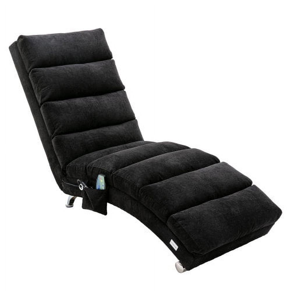 Massage Chaise Lounge Chair,Electric Recliner Chair,Linen Chaise Leisure Accent Chair,Ergonomic Indoor Chair Couch Chair Modern Long Lounger for Living Room Office or Bedroom, Black - image 1 of 7