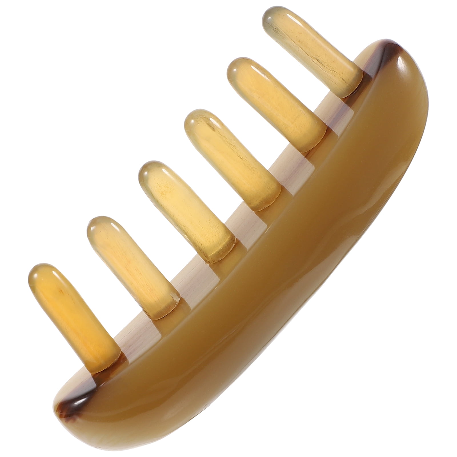 Massage Comb Hair Scalp Massager Guasha Neck Body Yellow Horn Massagers