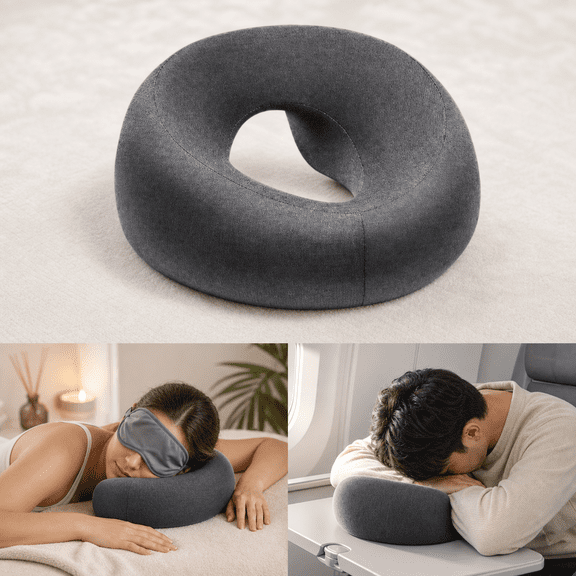 Massage Face Cradle Headrest for Bed,Face Down Pillow Massage Sleeping,BBL Pillow After Surgery,Post Eye Surgery Recovery,Pillow for Stomach Sleeper (Dark Gray Pro)
