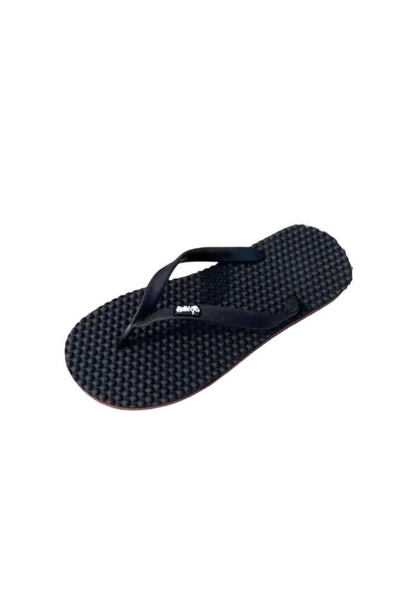 Massage Flip Flops for Men and Women, Acupressure Waterproof PVC Non-Slip Spa Beach Pool Shower Sandals, Black,Size 6-6.5
