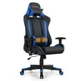 thumbnail image 1 of Massage Gaming Chair Reclining Racing Chair w/Lumbar Support and Headrest Blue, 1 of 10