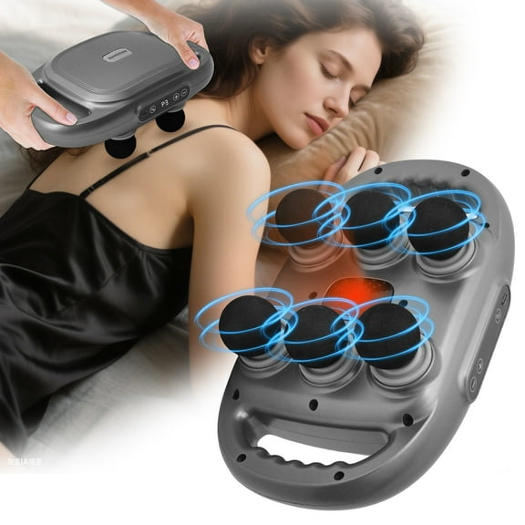 Massage Gun, 6 Head Deep Tissue Back/Shoulders/Legs/Arms/Neck Massager, 9 Speed Levels, Ideal Gift for Parents & Friends