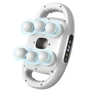 Cshidworld Massage Gun, 6 Heads Deep Tissue Massager, Portable Muscle Massage Gun for Back Neck Muscle Relieve, 9 Levels Speed Modes, Digital Display 6 Massage Heads Link Drive System, White