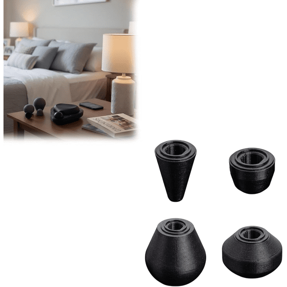 Massage Gun Attachments Compatible with Theragun Mini, 4 Pcs Replacement Heads, Multi-Use Muscle Massage Accessories Durable Attachment Kit, 3D-Printed Soft TPU Material (Black)