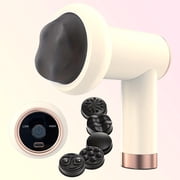 Massage Gun Deep Tissue   Compact Percussion Massage Gun with 5 Interchangeable Heads for Sports Recovery, Home, Office   Muscle Gun for Men and Women